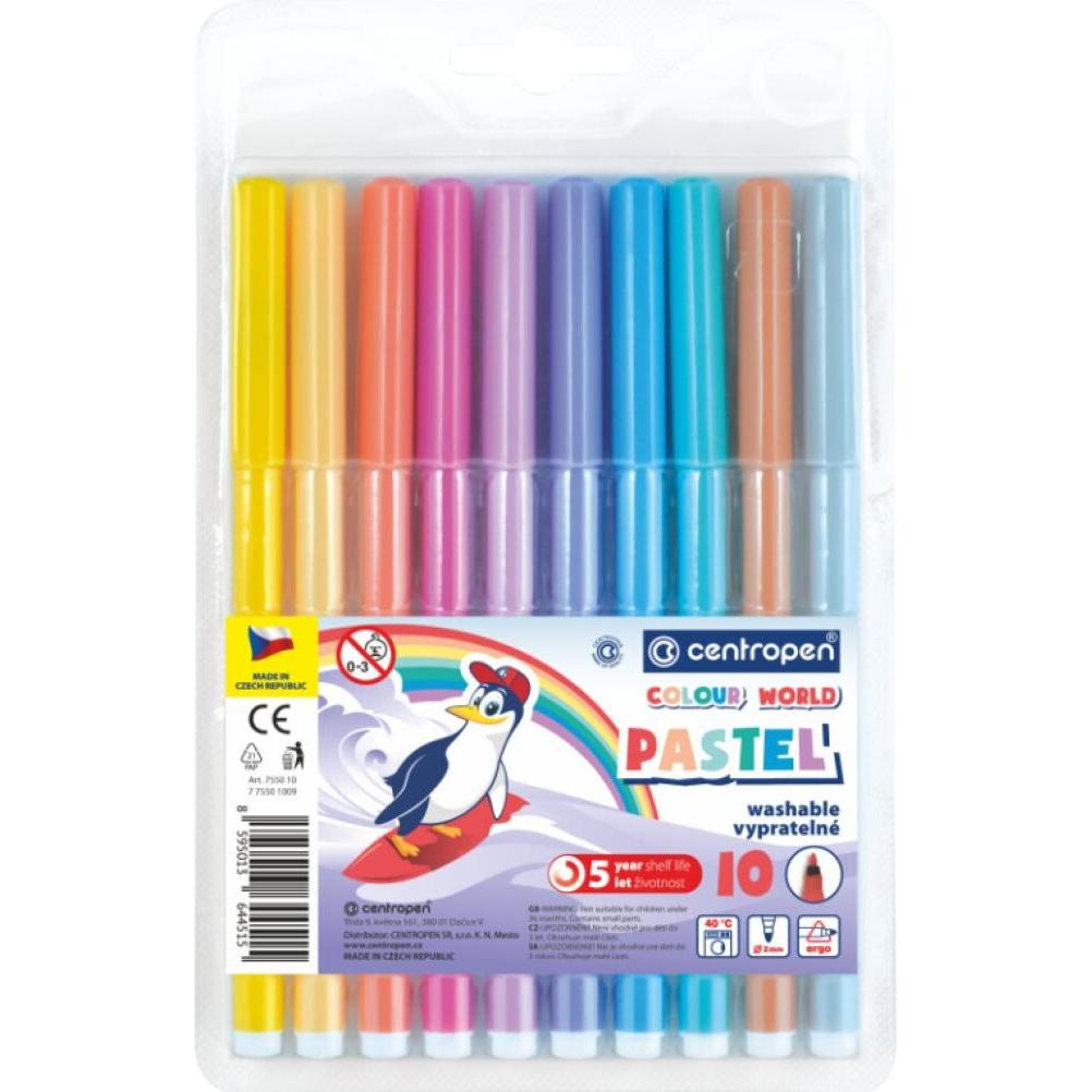 Centropen, Malstifte, PASTEL Marker 10 Farben (Mehrfarbig)