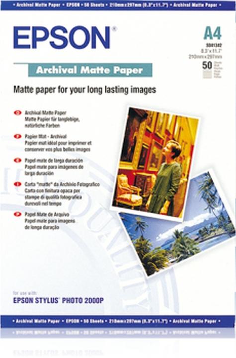 Actual product image Epson Archival matt (189 g/m², A4, 50 x)