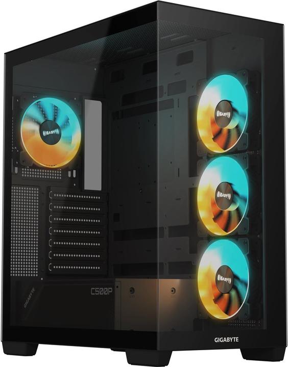 Produktbild Gigabyte Case||GB-C500P ST|MidiTower|Case product features Transparent panel|ATX|MicroATX|MiniITX|Colour Blac (ATX, Mini-ITX, Mini-ATX)
