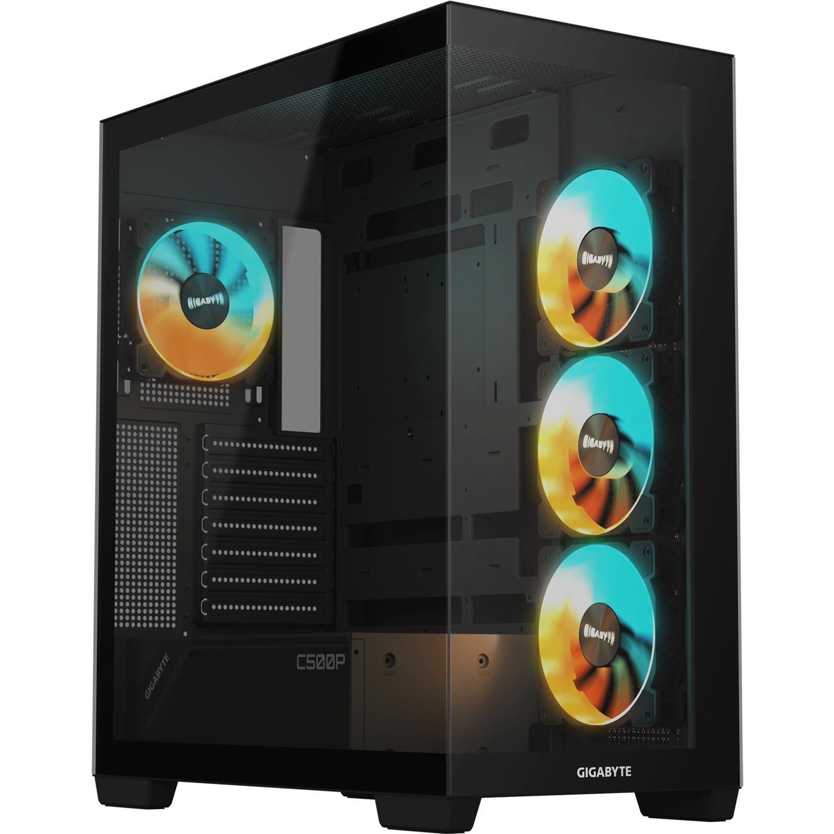 Gigabyte Case GB-C500P ST MidiTower Case product features Transparent panel ATX MicroATX MiniITX Colour Blac (ATX, Mini-...