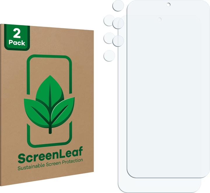 Produktbild ScreenLeaf Schutzfolie nachhaltiger Displayschutz Displayschutzfolie Folie Klar Transparent (2 Stk., Samsung Galaxy A16)