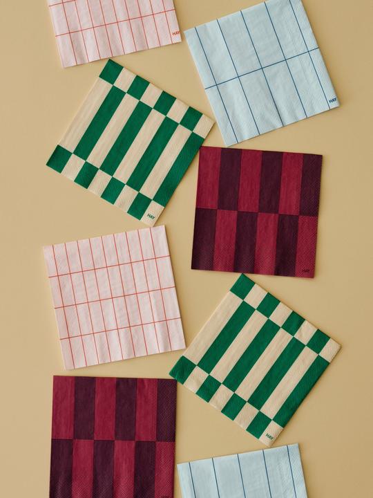 Produktbild HAY - Pattern Dinner Napkins - Set of 20 - Green & Dark Green (20 Stk., 40 x 40 cm)