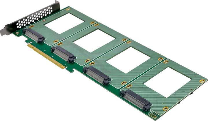 Produktbild InLine PCIe Karte zu 4x intern U.2 NVMe SFF-8639 – Bifurcation