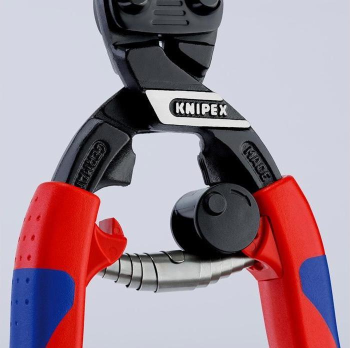 Productafbeelding Knipex Compacte boutensnijder DIN ISO 5743 L.200mm Vorm 1 recht w.openingsveer zwart atram. slanke... (200 mm)