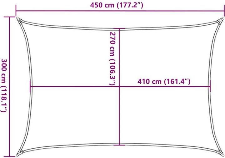 Actual product image vidaXL Sonnensegel (450 x 300 cm)