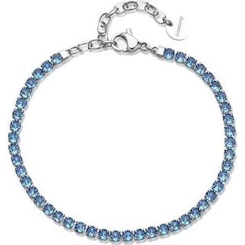 Brosway, Armschmuck, Tennis Stahlarmband mit blauen Zirkonen Desideri Bei107, (Stahl)