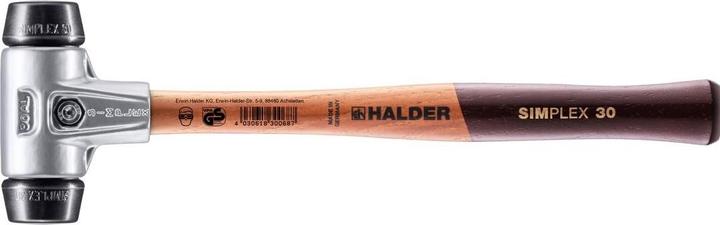 Actual product image Halder Soft Face Hammer SIMPLEX Length 295 mm Head-Ø 30 mm Wood (210 g)