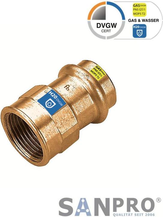 Actual product image Sanpro CUPRESSK Pressfitting transition female thread transition socket V 22 - 1/2" (Press connection)