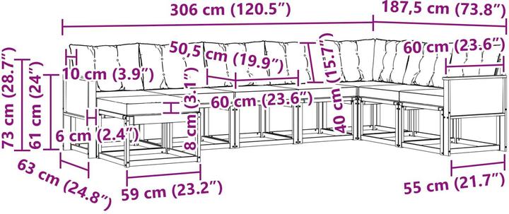 Produktbild vidaXL Outdoor-Sofa