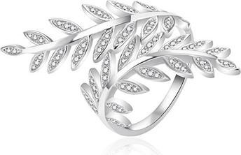 Actual product image Agato Distinctive Silver Ring With Leaves Agt-R27w (57)