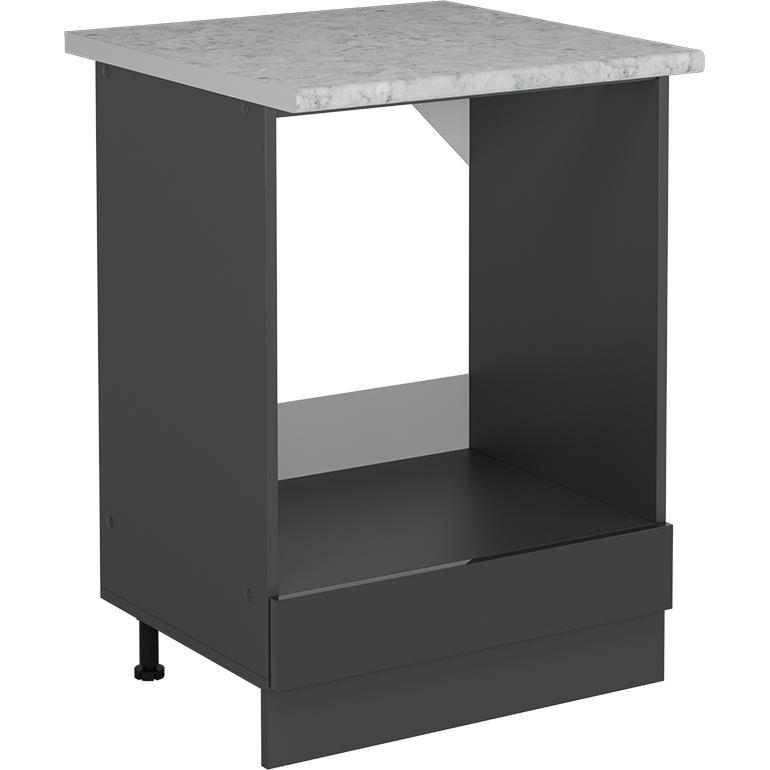 Vicco, Regal, Herdumbauschrank R-Line, Anthrazit Hochglanz/Anthrazit, 60 cm AP Marmor