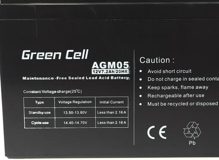 Actual product image GreenCell AGM05 (12 V, 7.20 Ah)