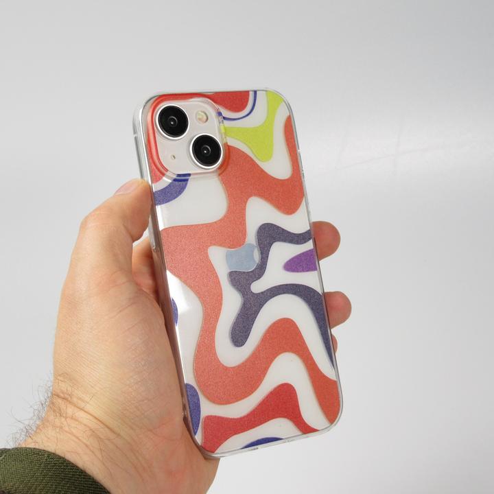 Actual product image PhoneLook Cover rubber silicone coloured waves Margarita (Apple iPhone 15)