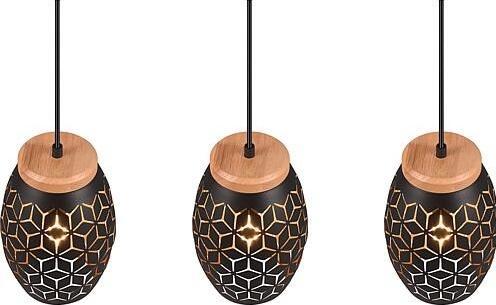 Actual product image Reality Bidar pendant light E27 triple ⌀15cm black-gold height-adjustable (E27)