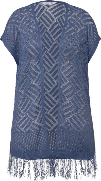 Produktbild Angel of Style Strickjacke, Relaxed Fit, Lochstrick, offene Form, Fransensaum, Halbarm (48)
