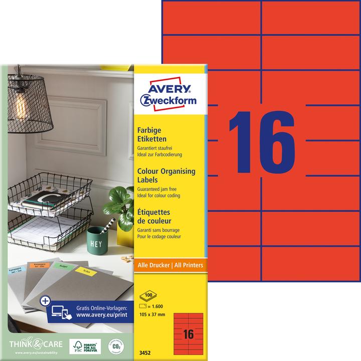 Actual product image Avery Organisational labels