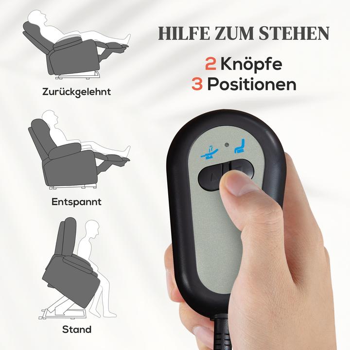 Image du produit Homcom Aufstehsessel Polyester, Holz Dunkelgrau