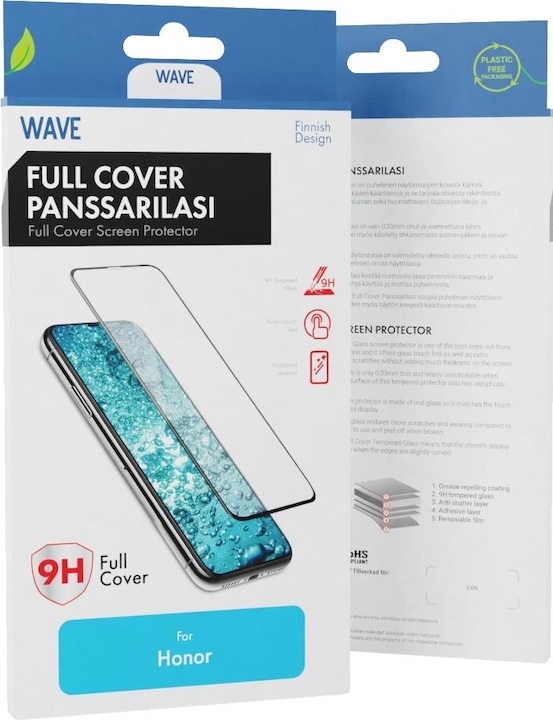 Wave Cover completa -panssarilasi, Honor 20 / Honor 20 Pro / Huawei Nova 5T, musta (1 Pezzo/i, K20, Huawei Nova 5T)
