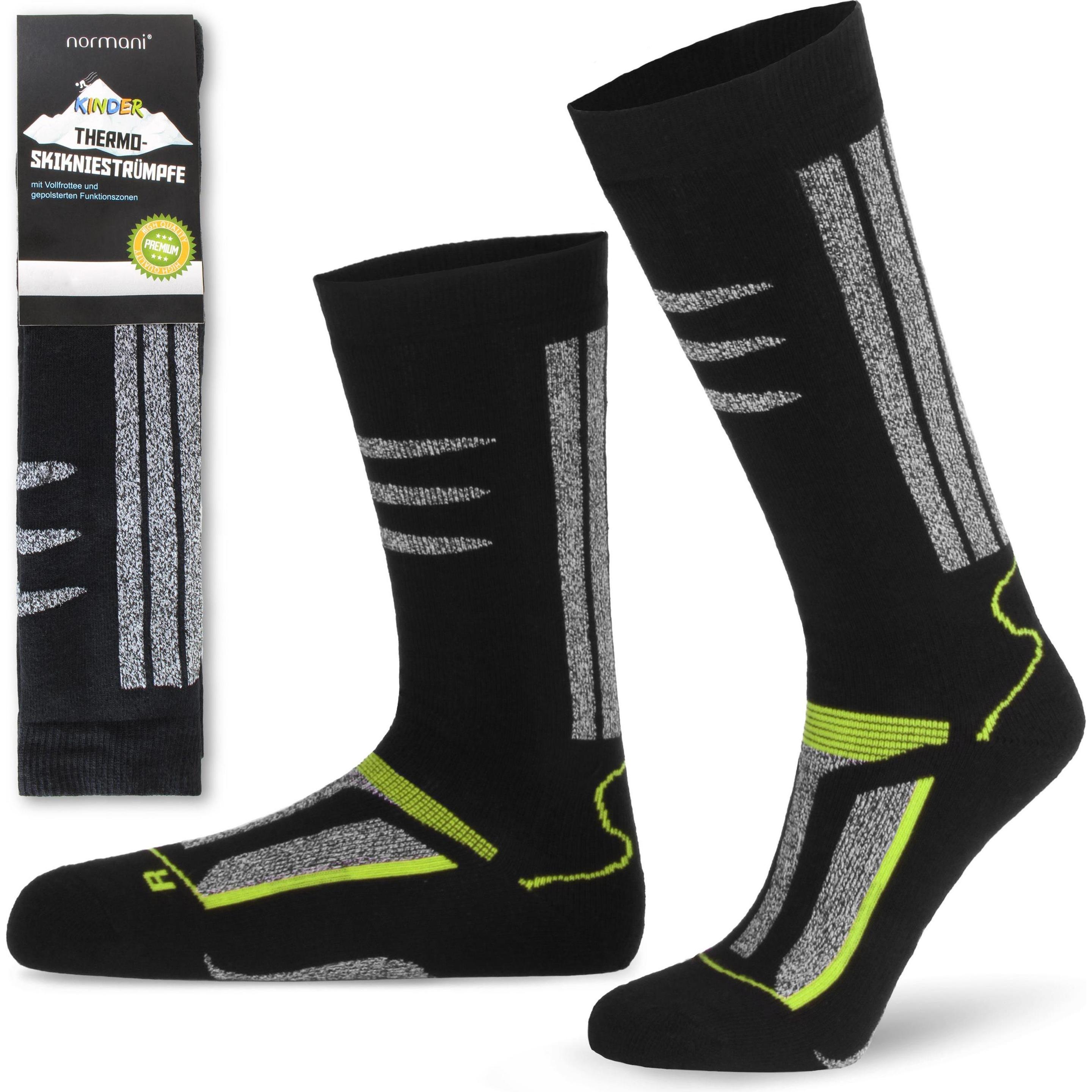 Thumbnail - Normani, Unisex, Socken, 3 Paar Thermokniestrümpfe Skisocken für Kinder, Gelb, (3er Pack, 31 - 34)