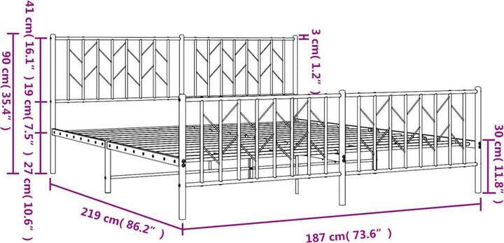Image du produit vidaXL Bettgestell (183 x 213 cm)