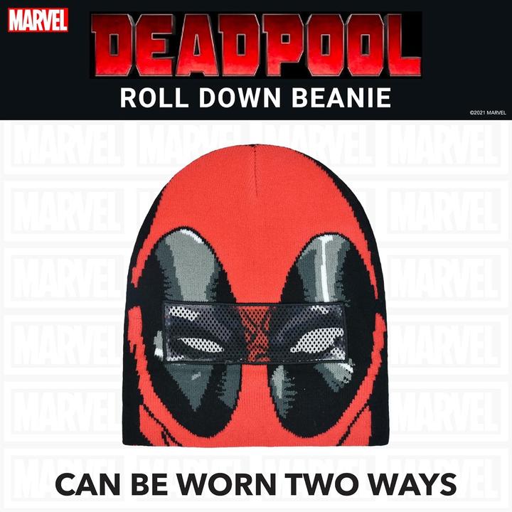 Actual product image Nuura Deadpool Roll Down Cuff Beanie