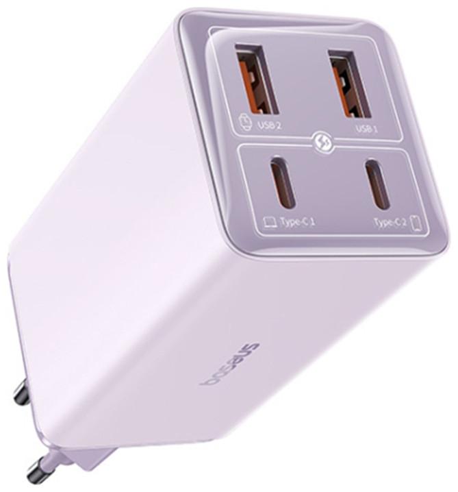 Image du produit Baseus GaN6 Pro 2xUSB-C + 2xUSB, 100W (fioletowy) (100 W)