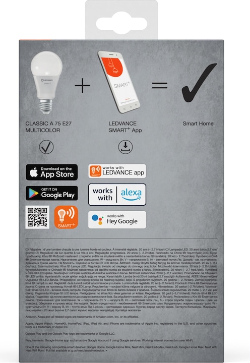 Actual product image Ledvance Smart+ Wifi Classic (E27, 9.50 W, 1055 lm, 3 x, E)