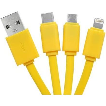 Yello koko USB-A/Micro-USB- und USB-C- und Lightning-Kabel (USB 3.1), USB Kabel