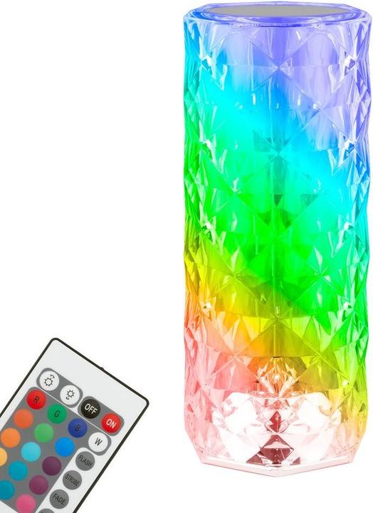 Briloner Akku RGB-LED lampe de table, aspect cristal, transparent, 1xLED/2,3W