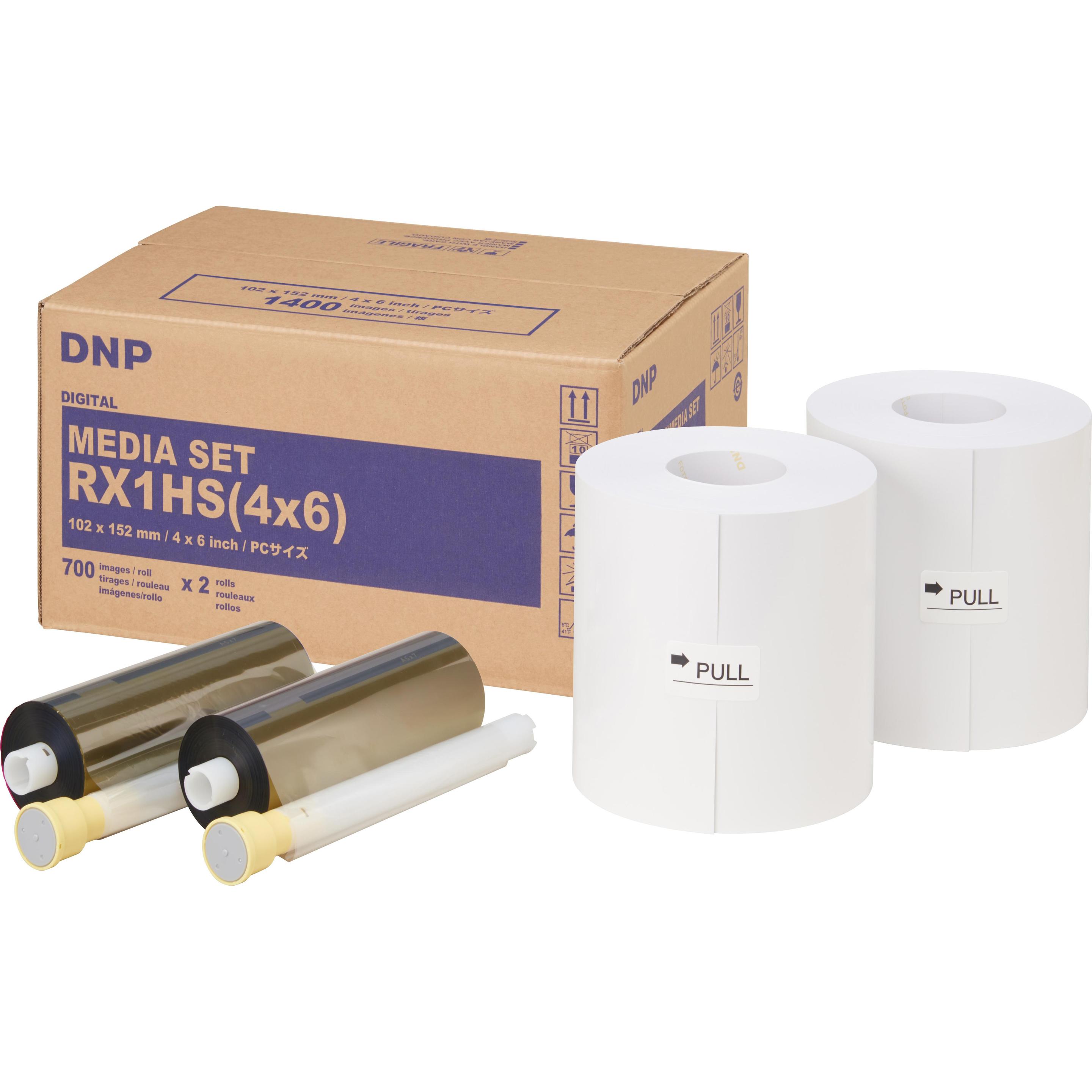 DNP Carta DSRX1HS-6X8 2 rotoli da 350 pezzi 15x20 per DS-RX1HS (15 x 20 cm, 350 x), Carta fotografica, Bianco