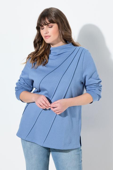 Produktbild Ulla Popken Sweatshirt, Ziernähte, Stehkragen, Langarm (42)