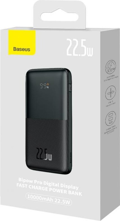 Produktbild Baseus Powerbank Bipow Pro 10000mAh, 2xUSB, USB-C, 22.5W (black) (10000 mAh, 22.50 W, 37 Wh)