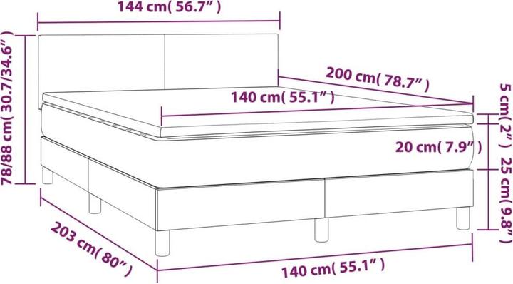 Actual product image vidaXL Boxspringbett (140 x 200 cm)