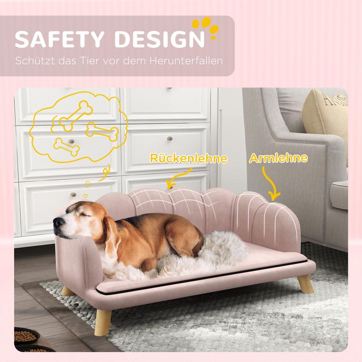 Produktbild PawHut Hundesofa Polyester, Schaumstoff Rosa (Hund)