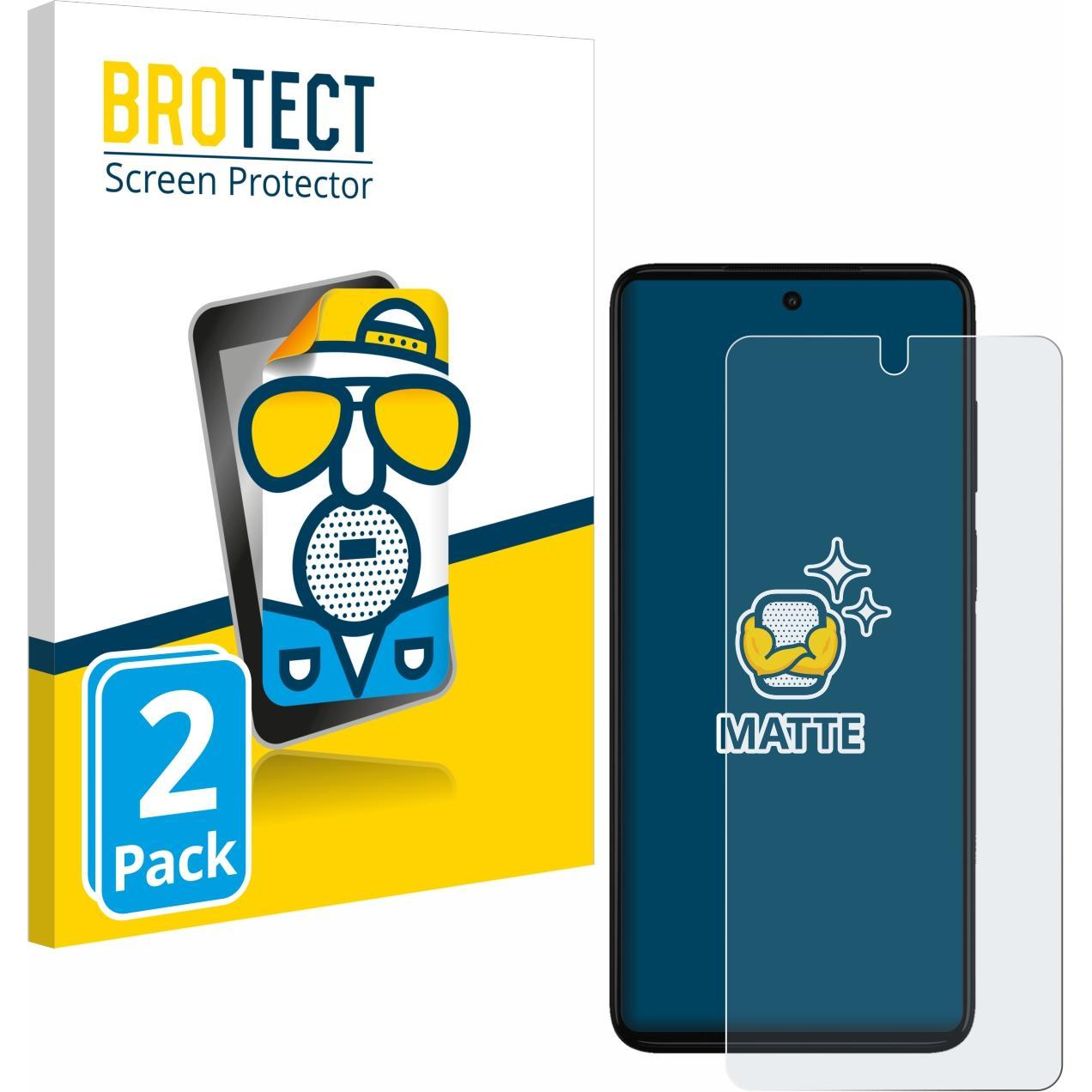 BROTECT Entspiegelungs-Schutzfolie Displayschutz Matt (2 Stück, Motorola Moto G52), Smartphone Schutzfolie, Grau