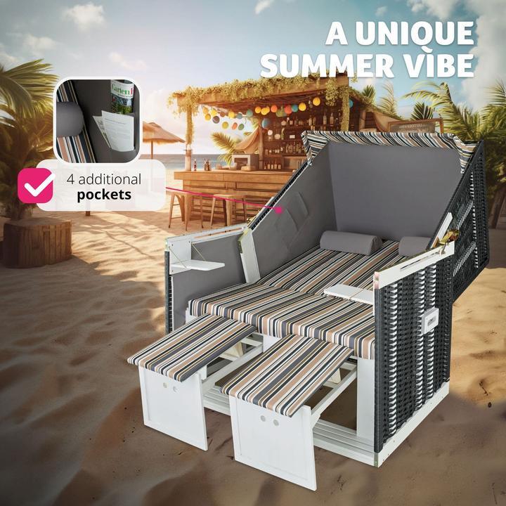 Produktbild tectake Strandkorb inkl. Schutzhülle