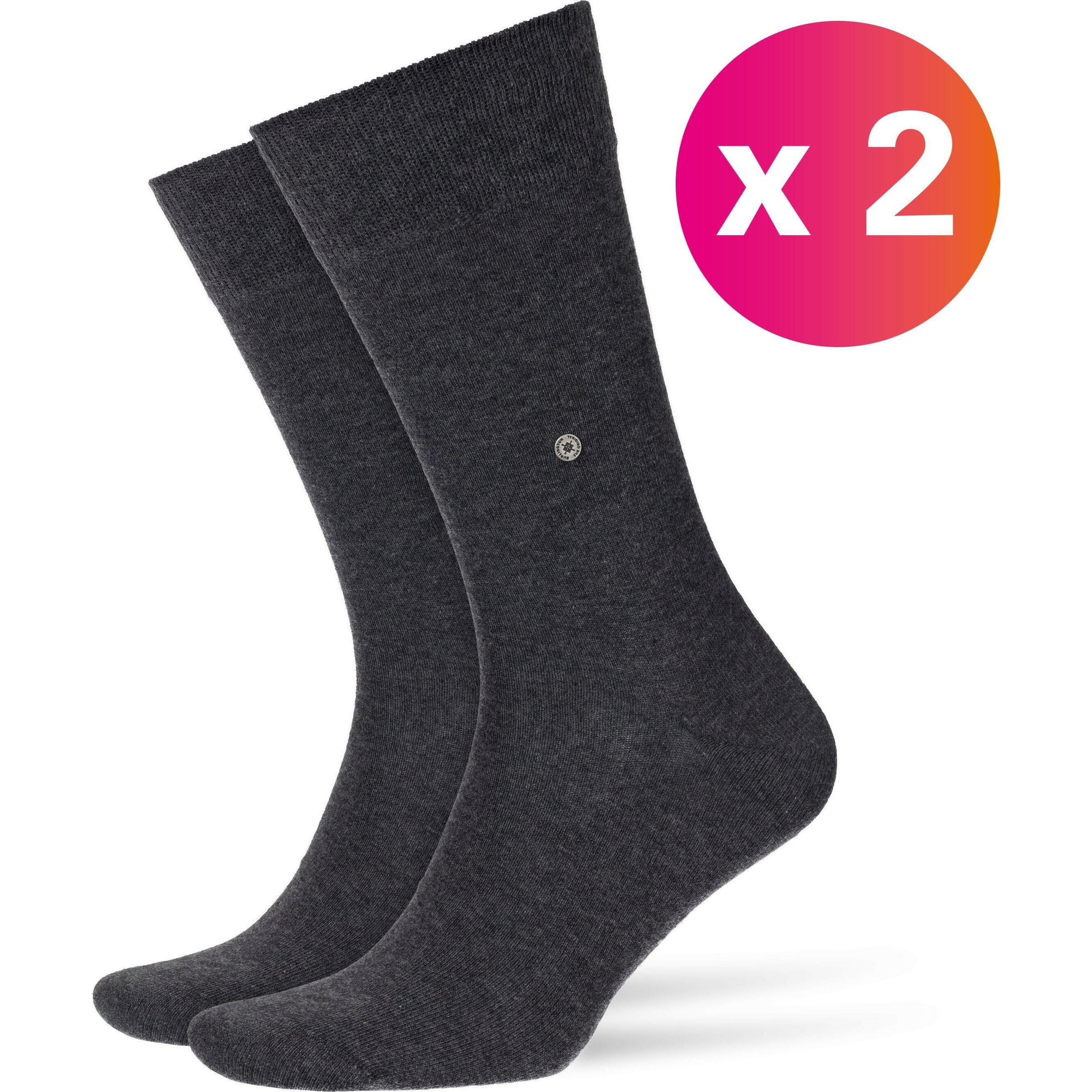 Burlington, Herren, Socken, Everyday, Grau, (2er Pack, 40 - 46)