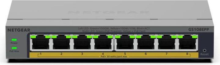 Actual product image Netgear 8PT GB PLUS SWICH W/ POE+ GS108EPP (8 ports)