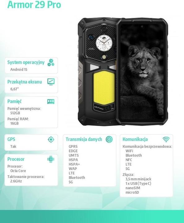 Produktbild Ulefone Smartphone Armor 29 Pro 16/512GB 5G (512 GB, Schwarz, 5G)