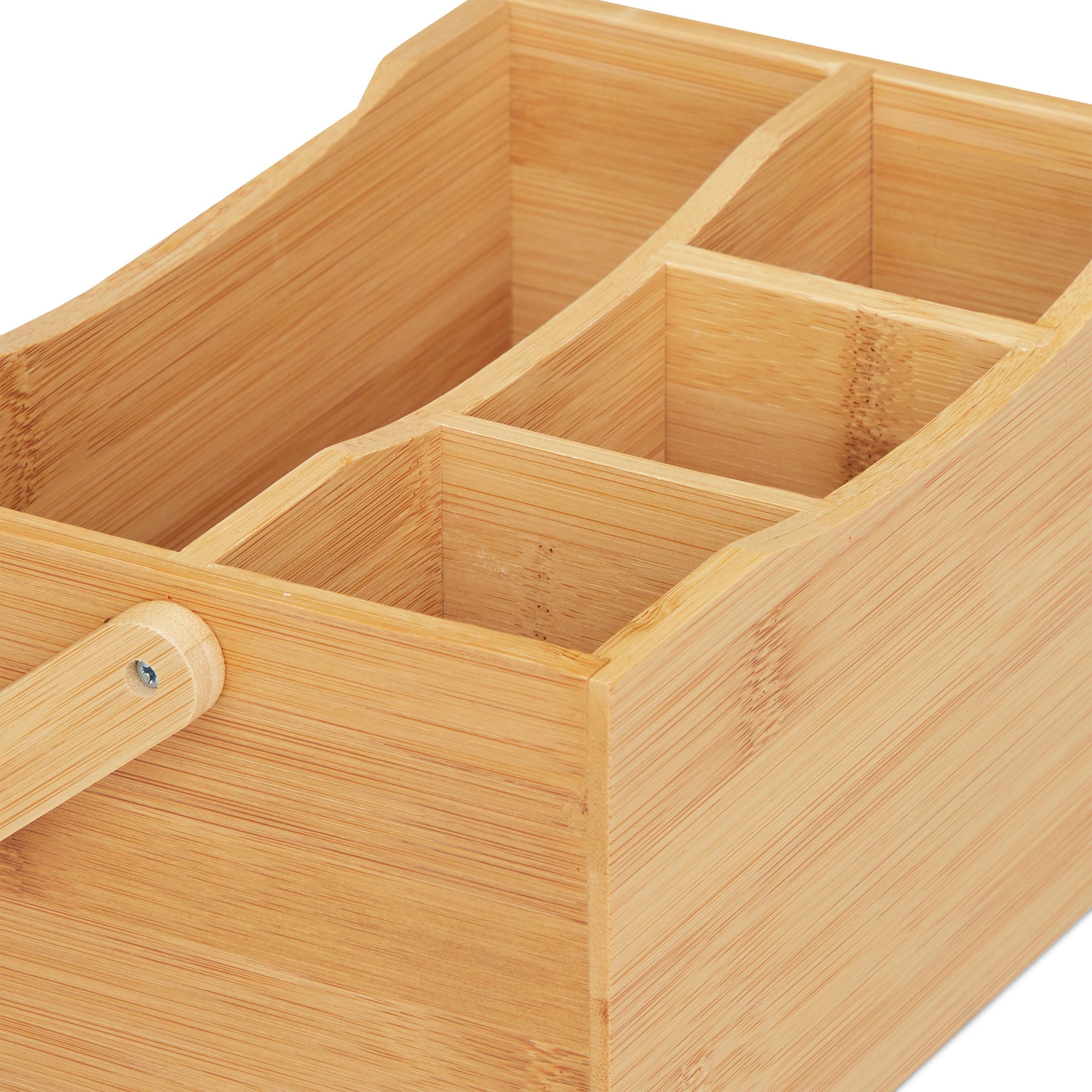 Thumbnail - Relaxdays Besteckhalter, Besteckkasten, Braun