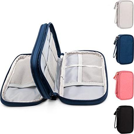 Only-Bags.Store Sac organiseur de câbles Petit sac étanche pour câbles Sac double couche avec plaque fixe