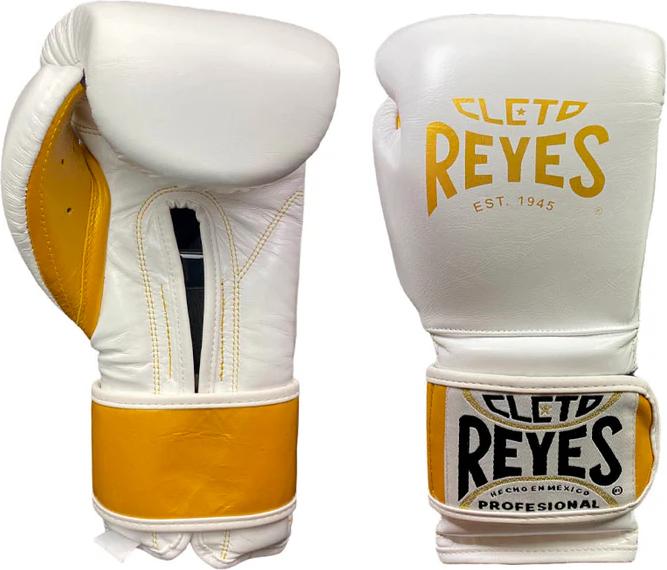 Cleto Reyes Boxhandschuhe Sparring CE6 Weiss/Gold (14 OZ)