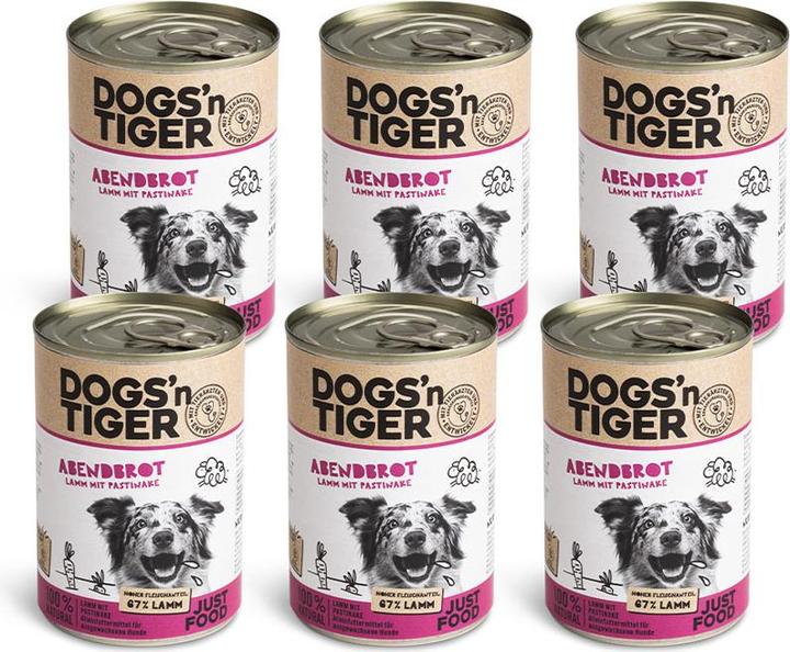 Produktbild Dogs'n Tiger Nassfutter Abendbrot 400g (Adult, 1 Stk., 400 g)