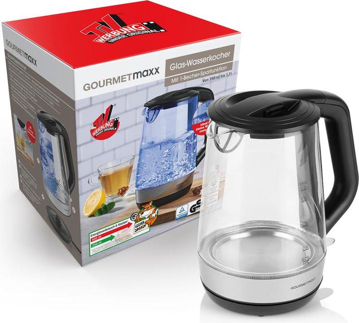 Produktbild Gourmetmaxx Wasserkocher 1.7 l, Schwarz/Transparent (1.70 l)