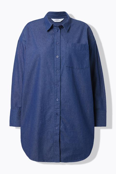 Produktbild Studio Untold Hemdbluse, oversized, Denimoptik, Langarm innen raffbar (54)