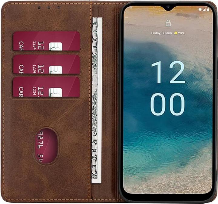 Actual product image Cover-Discount Nokia G22 - Stand Flip Case Cover brown (Nokia G22)