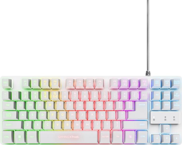 Produktbild Trust GXT 974W Thadox - Gaming Toetsenbord en Draadloze Muis - Inclusief Muismat - TKL - Verlichting - Wit (US, Kabelgebunden)