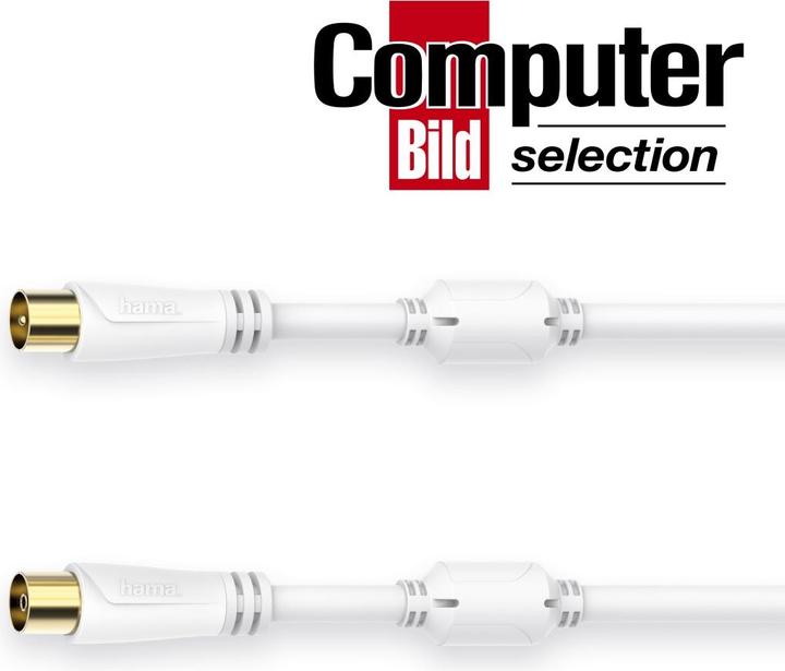 Image du produit Hama Câble d'antenne, connecteur coaxial - connecteur coaxial femelle, doré, 0,75 m, 100 dB (100 dB, Câble d'antenne)