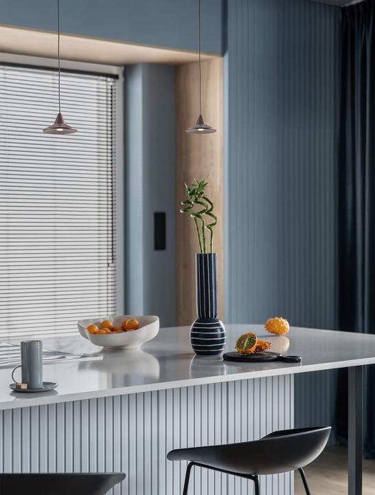 Productafbeelding Nova Luce DRO LED hanglamp koffie bruin 6W warm wit 150x9,2cm dimbaar 9060222