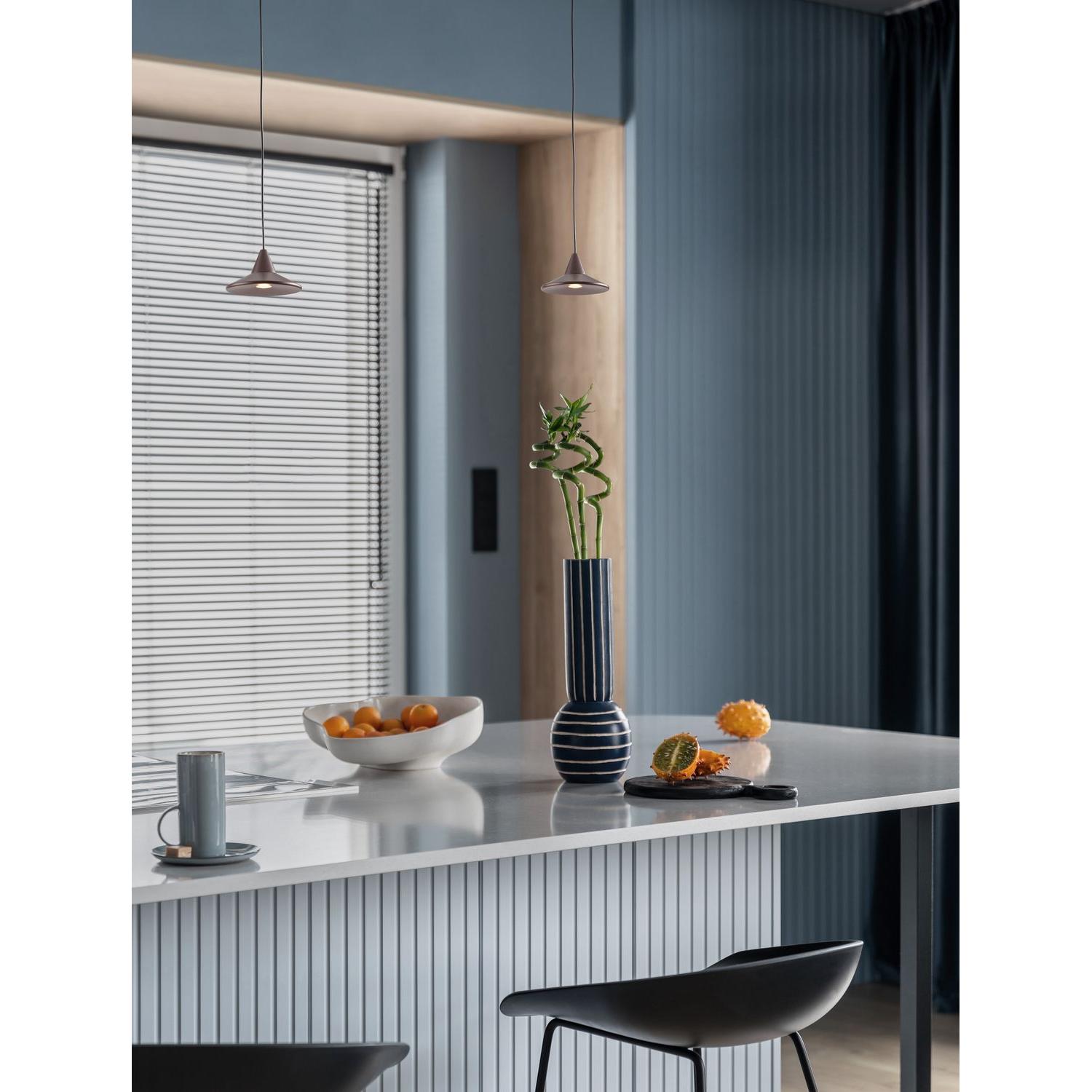 Thumbnail - Nova Luce, Pendelleuchte, DRO LED Pendelleuchte Kaffeebraun 6W Warmweiss 150x9,2cm dimmbar 9060222